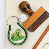 Embroidered Fabric Keychain - Frog
