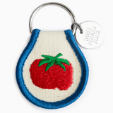 Embroidered Fabric Keychain - Tomato