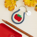 Embroidered Fabric Keychain - Tomato