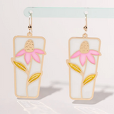 Translucent Echinacea Flower Earrings