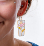 Translucent Echinacea Flower Earrings