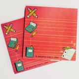 Retro School Supplies Memo Notepad