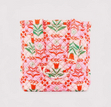Quilted Tote Bag - Pink Tile Floral
