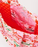 Quilted Tote Bag - Pink Tile Floral