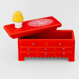Ceramic Trinket Box - Red Dresser