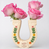 Best Of Luck Horseshoe Ceramic Vase