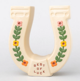 Best Of Luck Horseshoe Ceramic Vase