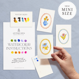 Mini Watercolor Painting Kit - Folk Flowers
