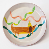 Party Dachshund Dessert Plate