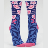 Blue Q Women's Crew Socks - Pretty Fucking Delightful