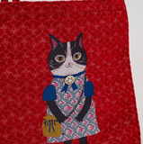 Fancy Kitty Jacquard Tote In Red