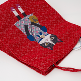 Fancy Kitty Jacquard Tote In Red