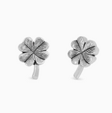 Sterling Silver Four Leaf Clover Stud Earrings