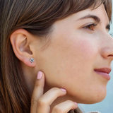 Sterling Silver Four Leaf Clover Stud Earrings
