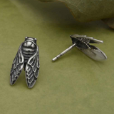 Sterling Silver Cicada Stud Earrings