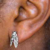 Sterling Silver Cicada Stud Earrings