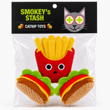 Catnip Cat Toy - 2 Burgers + Fries