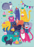 Cat Party Greeting Card Puzzle