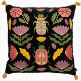 Embroidered Velvet Throw Pillow - Amulet
