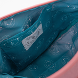 Kusuguru Embroidered Cat Nylon Crossbody Bag In Denim Blue