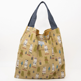 Kusuguru Japan Three Cats Embroidered Large Tote Bag In Yellow