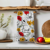 Fuck This Shit Floral Dish Towel