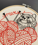 Kitten With Knitting Embroidery Kit