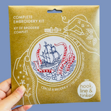 The Kraken With Ship Embroidery Kit