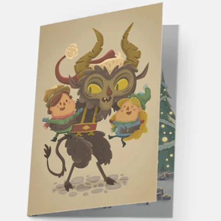 Krampus Get Carried Away Holiday Card