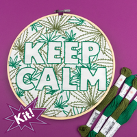 KEEP CALM WEED EMBROIDERY KIT