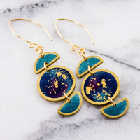 Stacked Moon Galaxy Earrings