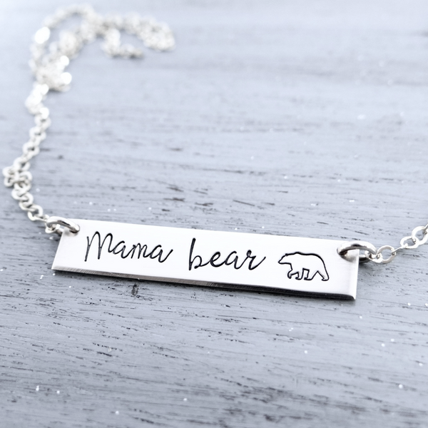 STERLING SILVER MAMA BEAR NECKLACE