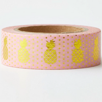 WASHI TAPE - PINK FOIL PINEAPPLES