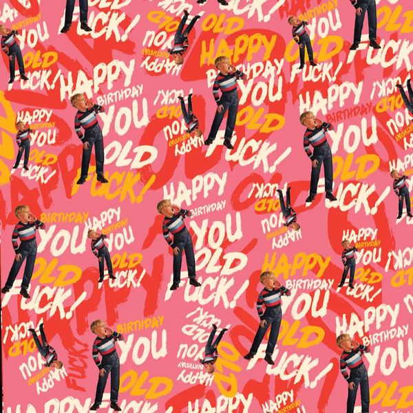 WRAPPING PAPER SHEET - HAPPY BIRTHDAY YOU OLD FUCK