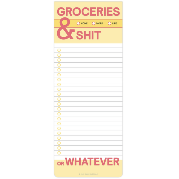 Make A List Pad - Groceries + Shit