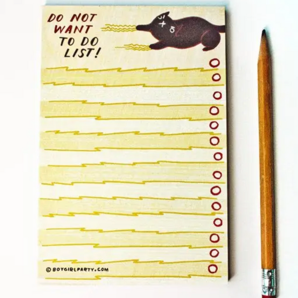 BLACK CAT DO NOT WANT TO DO LIST NOTEPAD