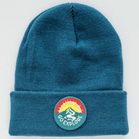 BEANIE - TEAL BLUE WITH GO EXPLORE PATCH
