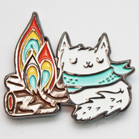 Campfire Kitty Enamel Pin