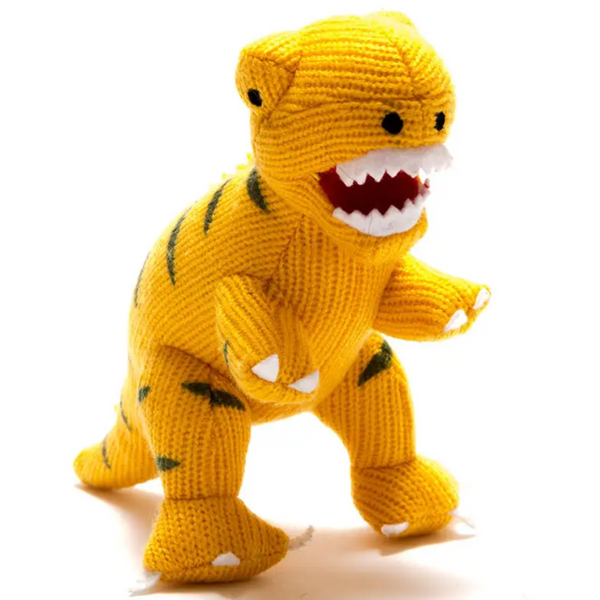 HAND KNITTED RATTLE - T-REX