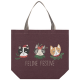 FELINE FESTIVE CATS TOTE BAG