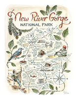 Rosalie Haizlett  Print - New River Gorge Map