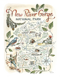 Rosalie Haizlett  Print - New River Gorge Map