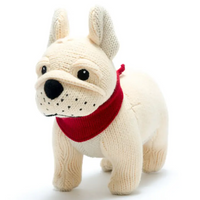HAND KNITTED RATTLE - FRENCH BULLDOG