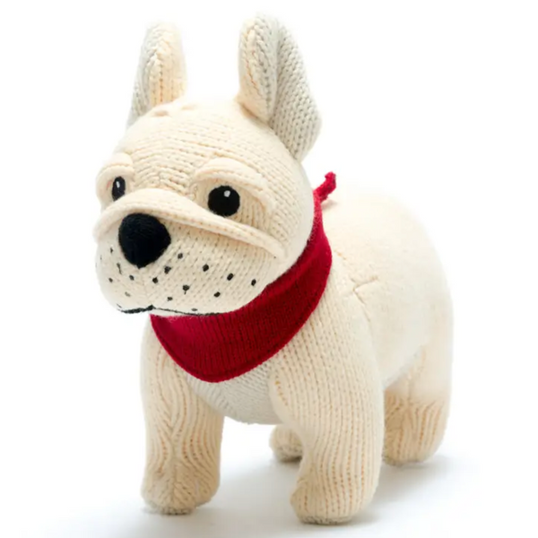 HAND KNITTED RATTLE - FRENCH BULLDOG