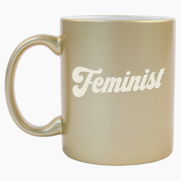 FEMINIST SAND CARVED METALLIC MUG