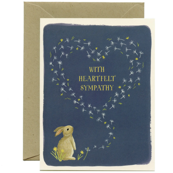 Bunny + Dandelions Sympathy Card