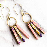 Petite Fringe Earrings - Pink + Purple