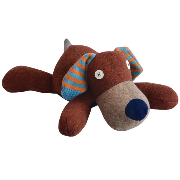 LARGE RECYCLED SWEATER STUFFED ANIMAL - PUPPY DOG