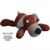 LARGE RECYCLED SWEATER STUFFED ANIMAL - PUPPY DOG