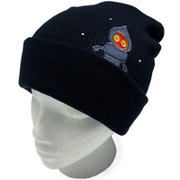 BEANIE - BLACK WITH SHINY FLATWOODS MONSTER APPLIQUE